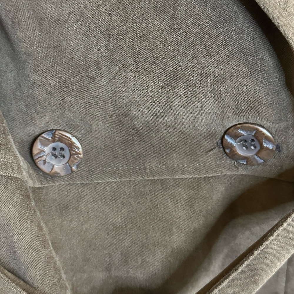 Chocolate Brown Faux Suede Tie Waist & Button Coat with Pockets - Picture 7 of 10